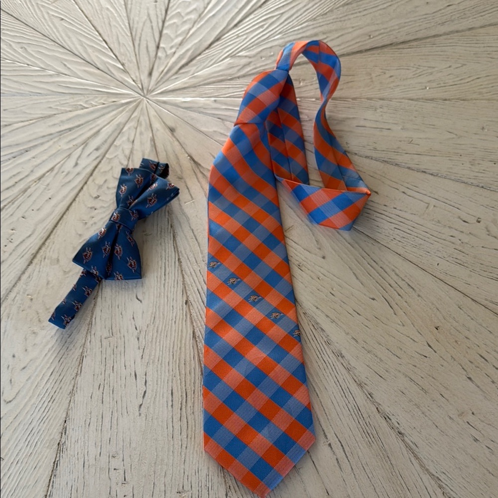NBA Blue and Orange OKC Thunder Tie & Bow Tie